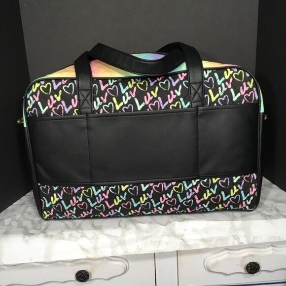 NWT BETSEY JOHNSON QUILTED‎ MULTICOLOR OMBRÉ LARGE WEEKENDER TRAVEL BAG - Picture 5 of 9